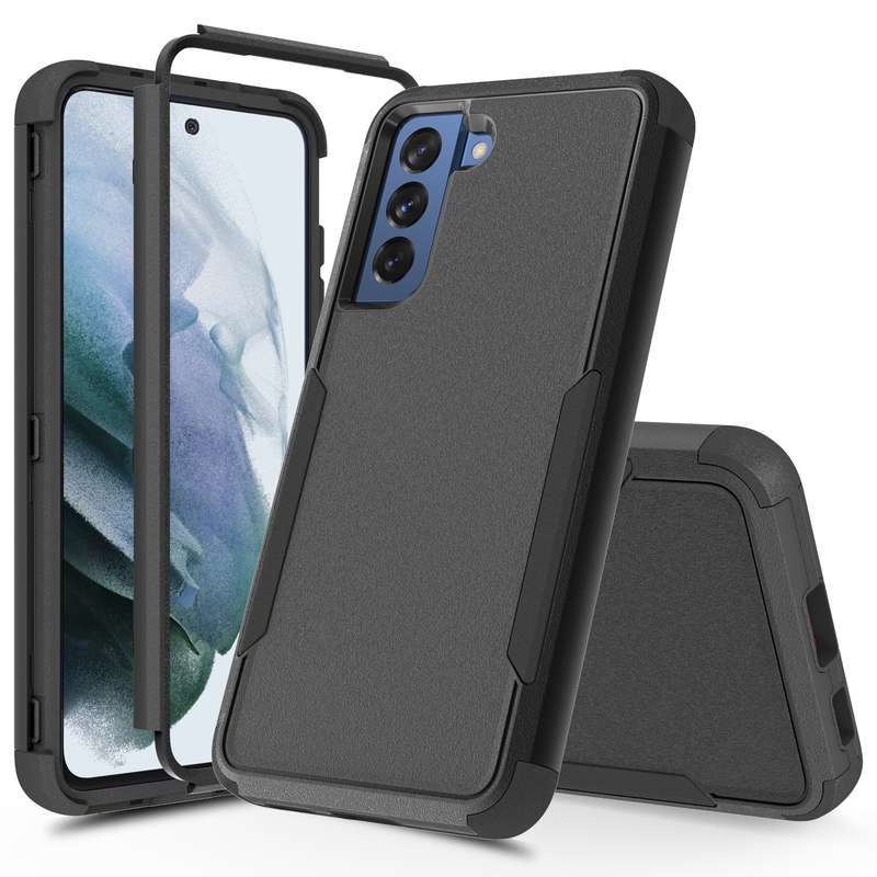 For Samsung Galaxy S21 FE TPU + PC Shockproof Protective Case(Black)