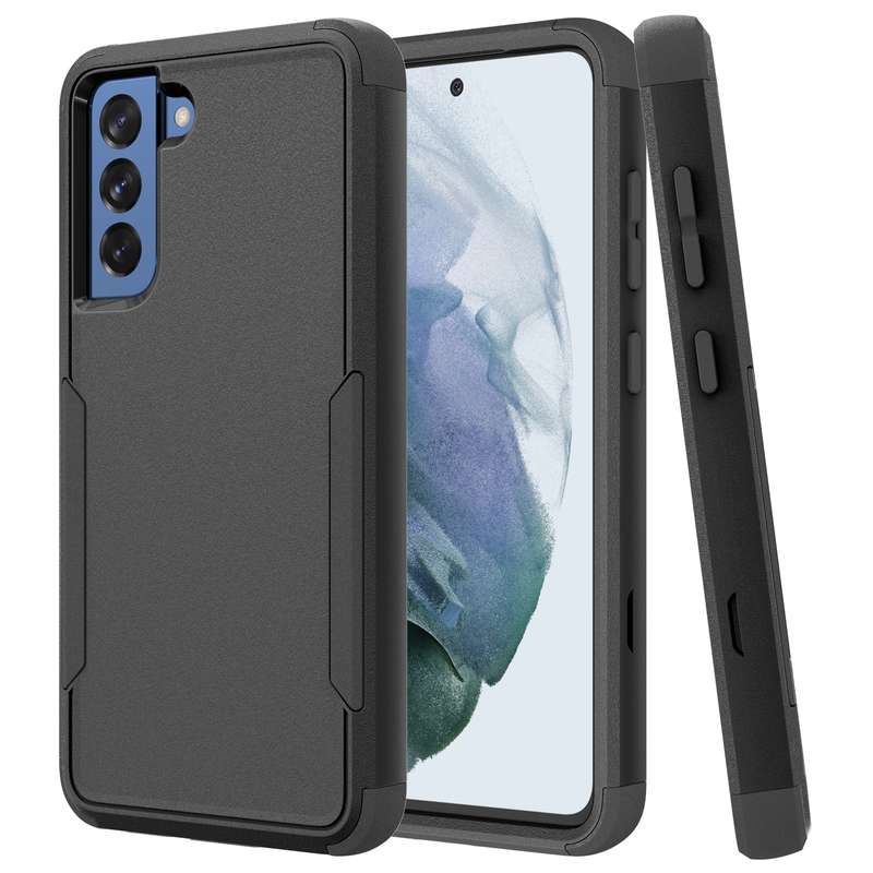 For Samsung Galaxy S21 FE TPU + PC Shockproof Protective Case(Black)