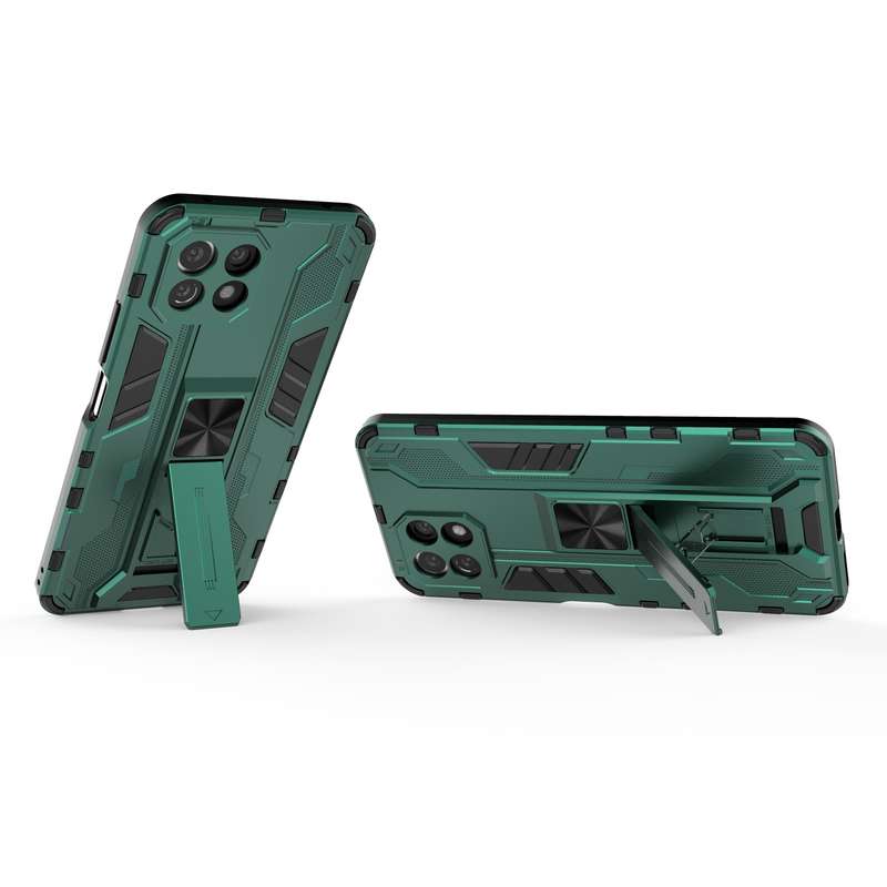 For Xiaomi Mi 11 Lite Supersonic PC + TPU Shock-proof Protective Case with Holder(Green)