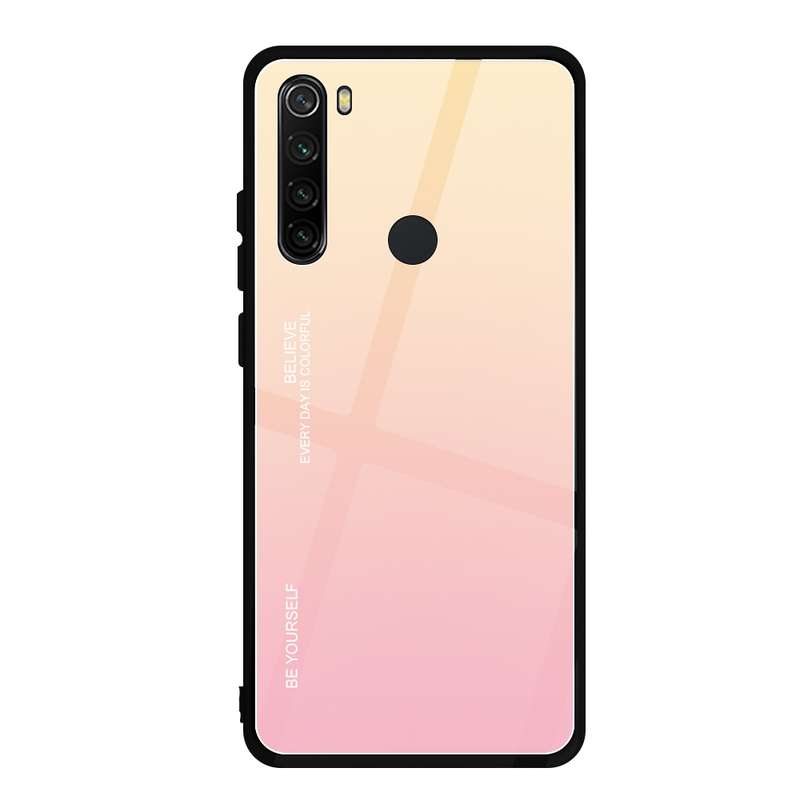 For Xiaomi Redmi Note 8 Gradient Color Glass Case(Red)