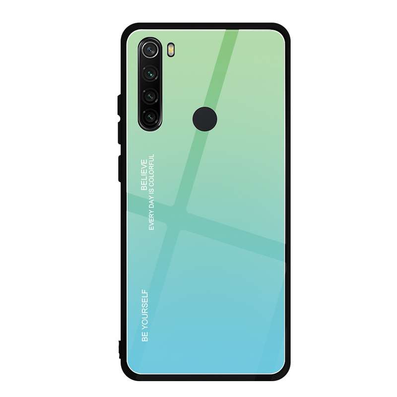 For Xiaomi Redmi Note 8 Gradient Color Glass Case(Red)