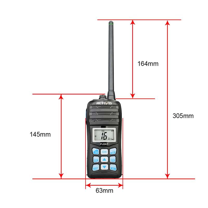 RETEVIS RT55 5W 156.000-161.450MHz+156.050-163.425MHz Waterproof Two Way Radio Handheld Walkie Talki