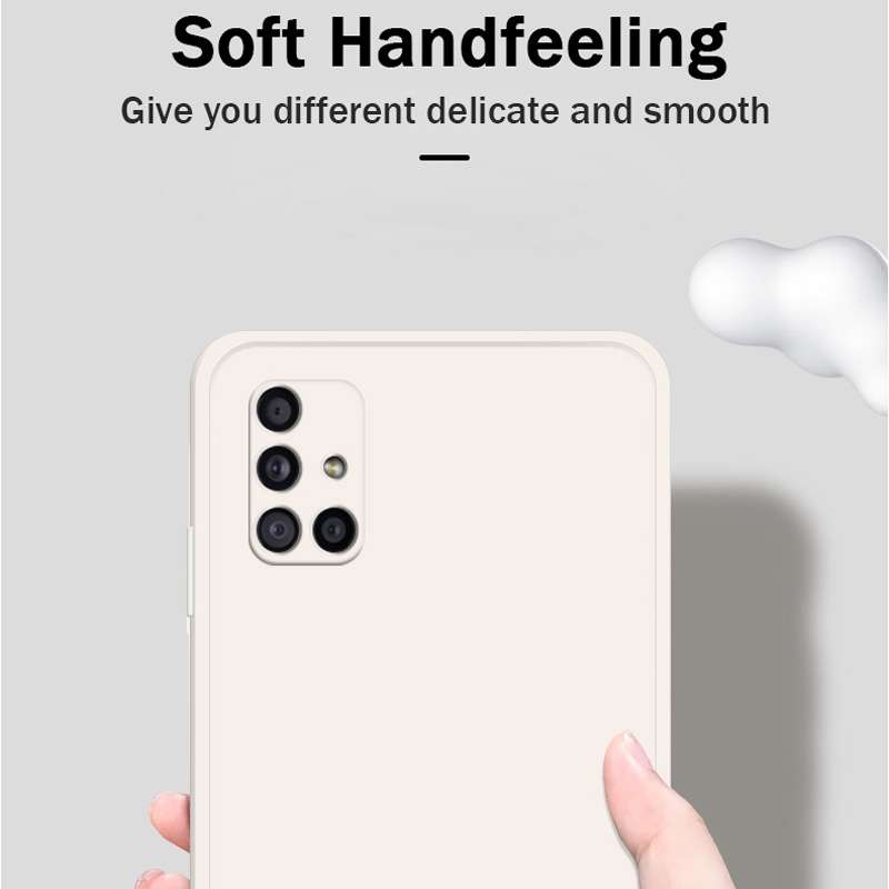 For Samsung Galaxy A31 Solid Color Imitation Liquid Silicone Straight Edge Dropproof Full Coverage P