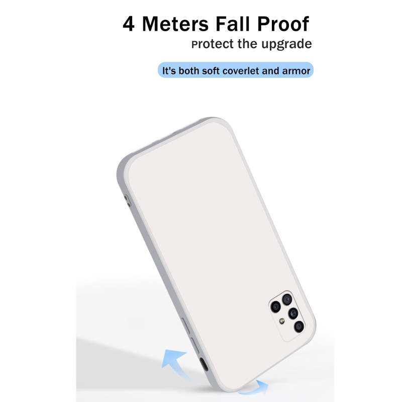 For Samsung Galaxy A31 Solid Color Imitation Liquid Silicone Straight Edge Dropproof Full Coverage P