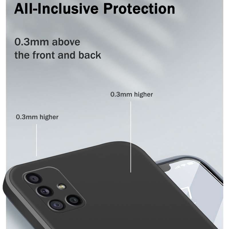 For Samsung Galaxy A31 Solid Color Imitation Liquid Silicone Straight Edge Dropproof Full Coverage P