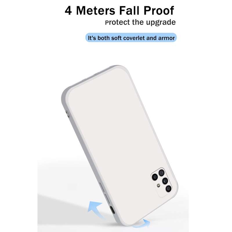 For Samsung Galaxy A71 Solid Color Imitation Liquid Silicone Straight Edge Dropproof Full Coverage P