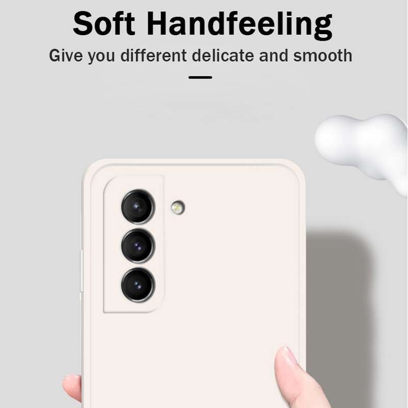 For Samsung Galaxy S21 5G Solid Color Imitation Liquid Silicone Straight Edge Dropproof Full Coverag