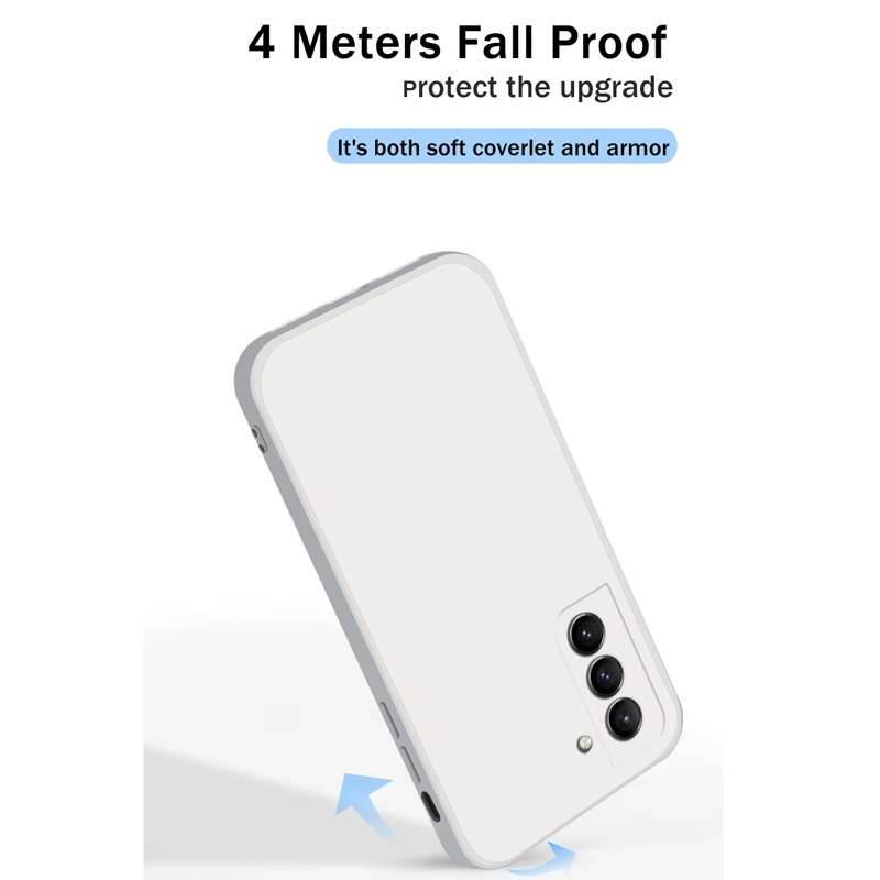 For Samsung Galaxy S21 5G Solid Color Imitation Liquid Silicone Straight Edge Dropproof Full Coverag