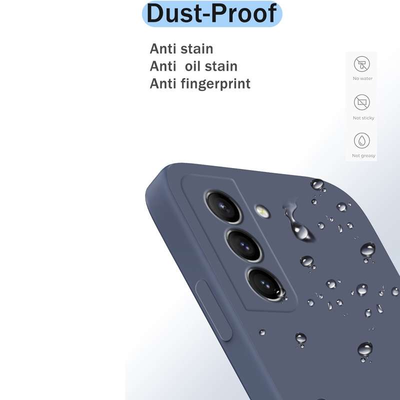 For Samsung Galaxy S21 5G Solid Color Imitation Liquid Silicone Straight Edge Dropproof Full Coverag