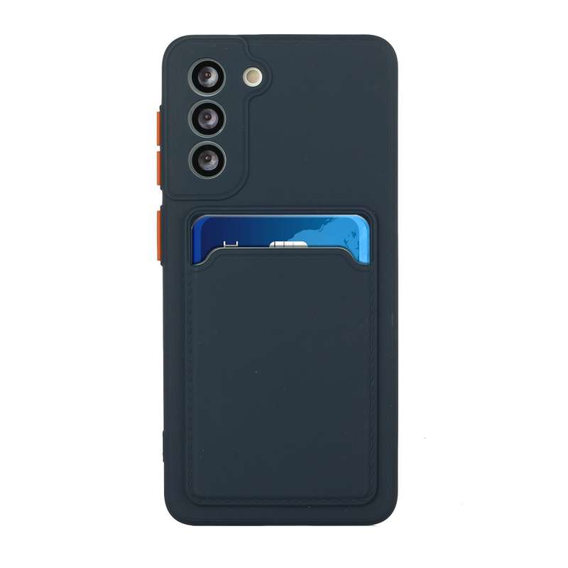 For Samsung Galaxy S21 5G Card Slot Design Shockproof TPU Protective Case(Dark Green)