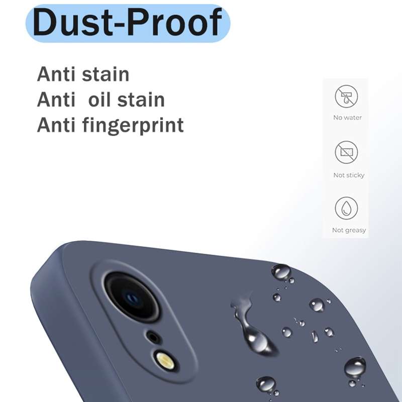 For iPhone XR Solid Color Imitation Liquid Silicone Straight Edge Dropproof Full Coverage Protective
