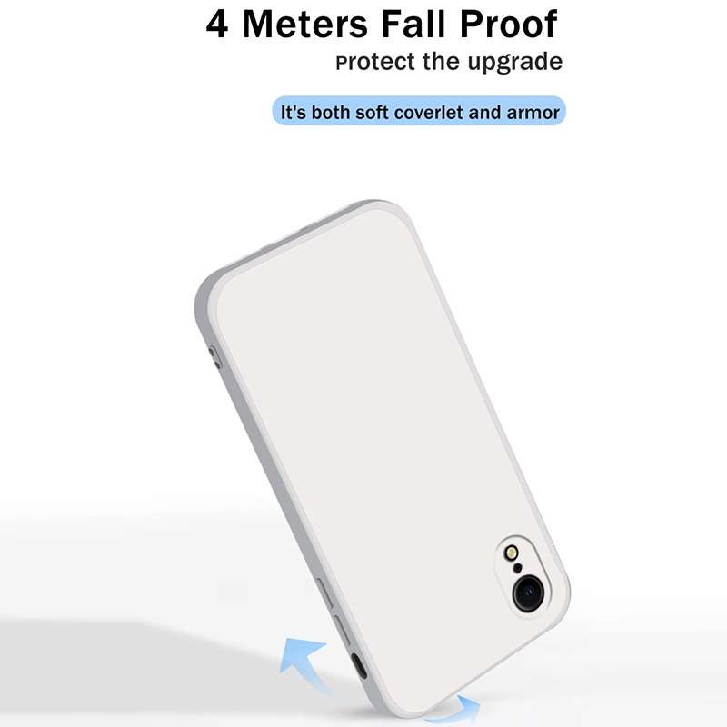 For iPhone XR Solid Color Imitation Liquid Silicone Straight Edge Dropproof Full Coverage Protective