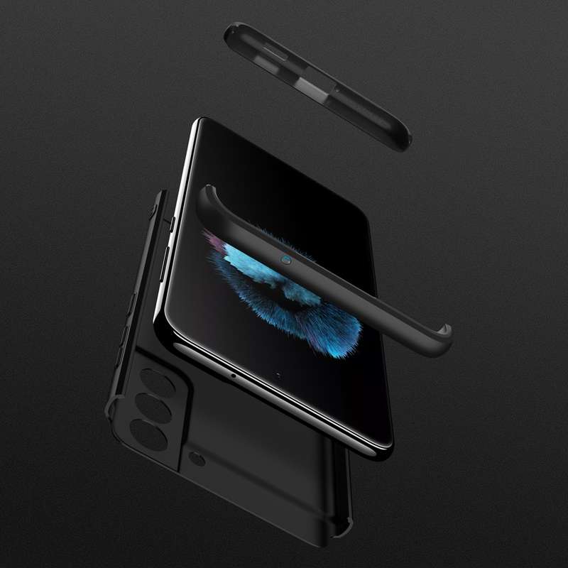 For Samsung Galaxy S21 FE GKK Three Stage Splicing Full Coverage PC Case(Black)