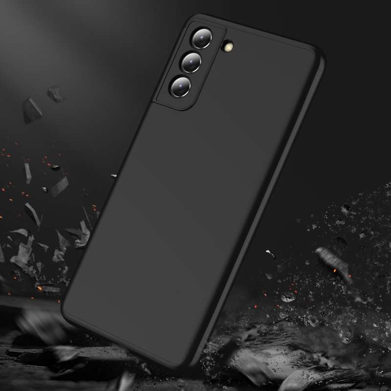 For Samsung Galaxy S21 FE GKK Three Stage Splicing Full Coverage PC Case(Black)