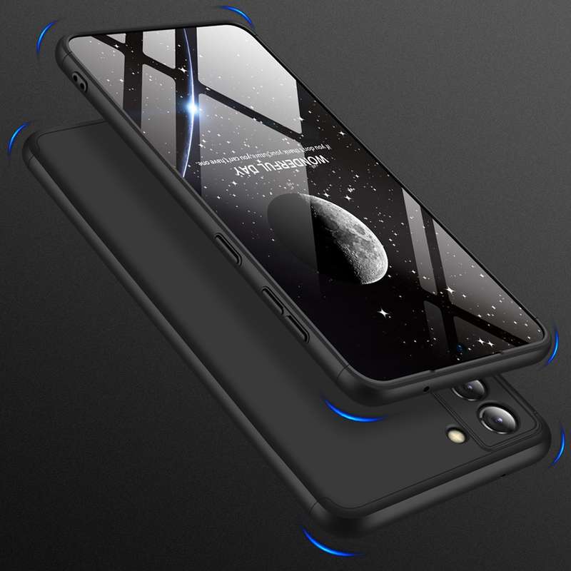 For Samsung Galaxy S21 FE GKK Three Stage Splicing Full Coverage PC Case(Black)