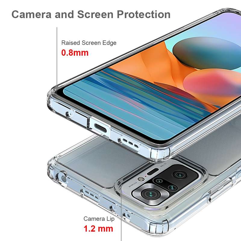 For Xiaomi Redmi Note 10 Pro Shockproof Scratchproof TPU + Acrylic Protective Case(Transparent)