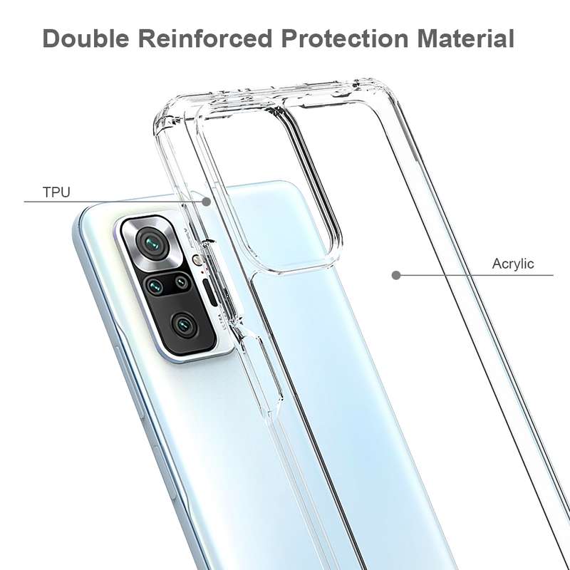 For Xiaomi Redmi Note 10 Pro Shockproof Scratchproof TPU + Acrylic Protective Case(Transparent)