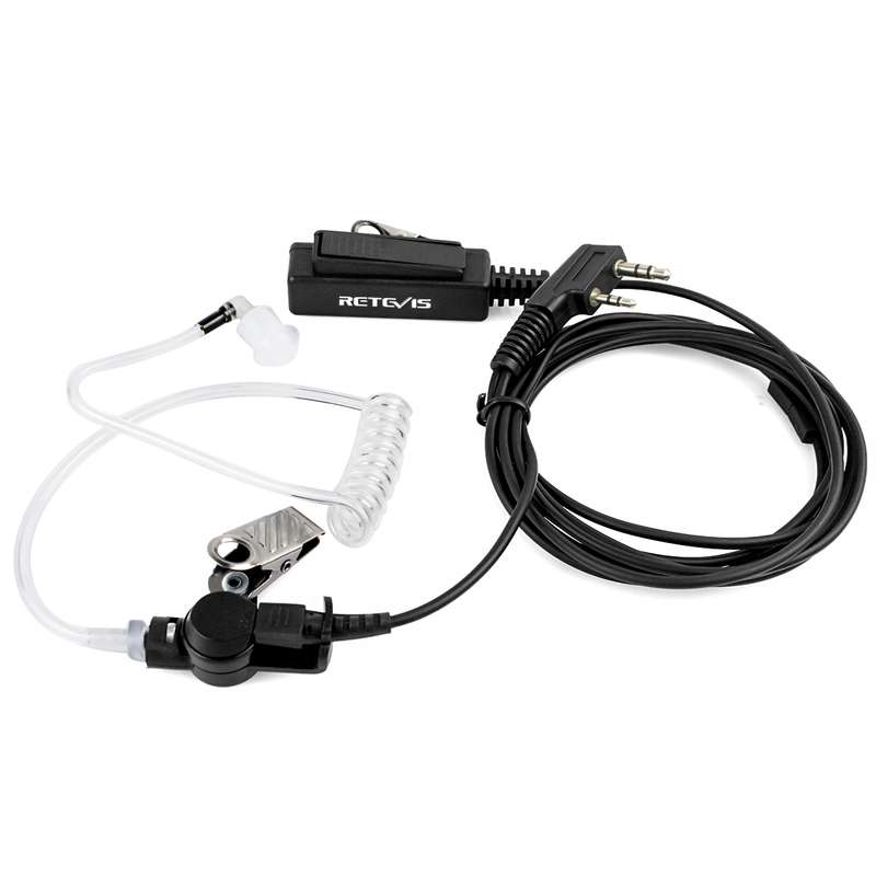 RETEVIS TK 2 Pin Long Clip Air Guide Covert Acoustic Tube Earpiece Speaker Microphone for H-777 / R