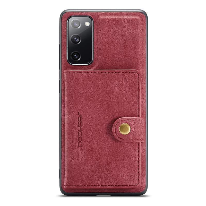 For Samsung Galaxy S20 FE JEEHOOD Retro Magnetic Detachable Protective Case with Wallet & Card Slot