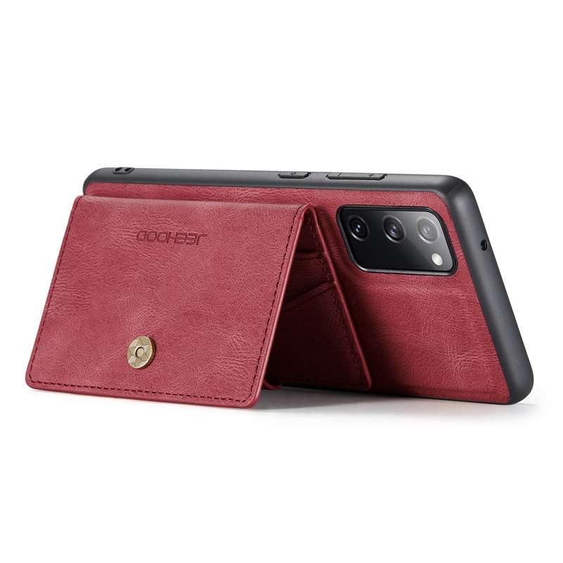 For Samsung Galaxy S20 FE JEEHOOD Retro Magnetic Detachable Protective Case with Wallet & Card Slot