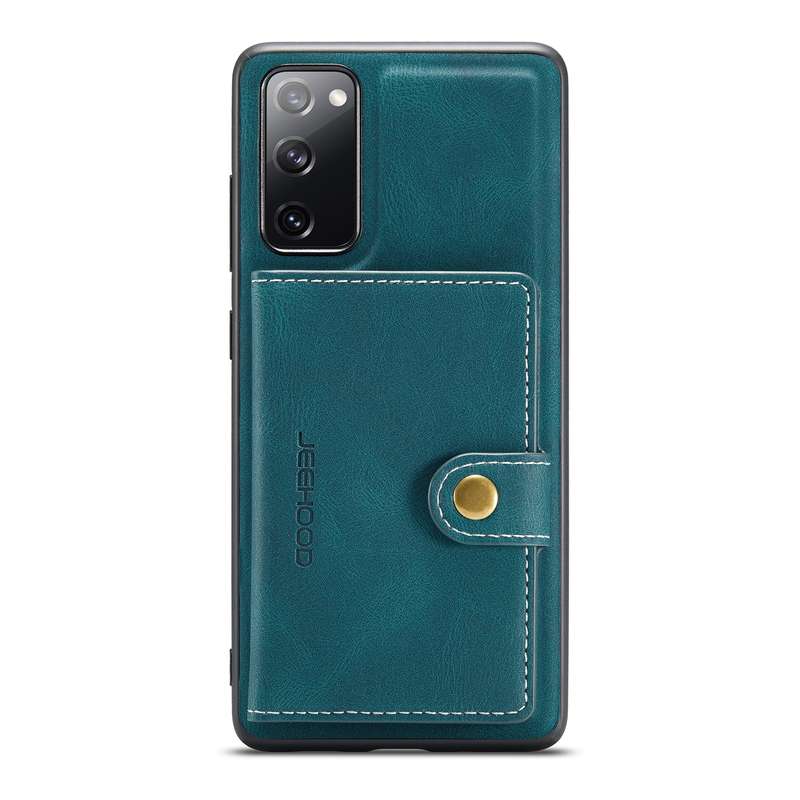 For Samsung Galaxy S20 FE JEEHOOD Retro Magnetic Detachable Protective Case with Wallet & Card Slot