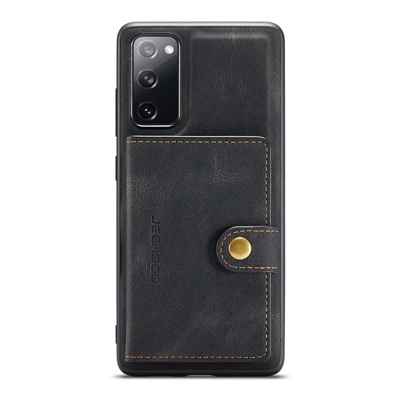 For Samsung Galaxy S20 FE JEEHOOD Retro Magnetic Detachable Protective Case with Wallet & Card Slot