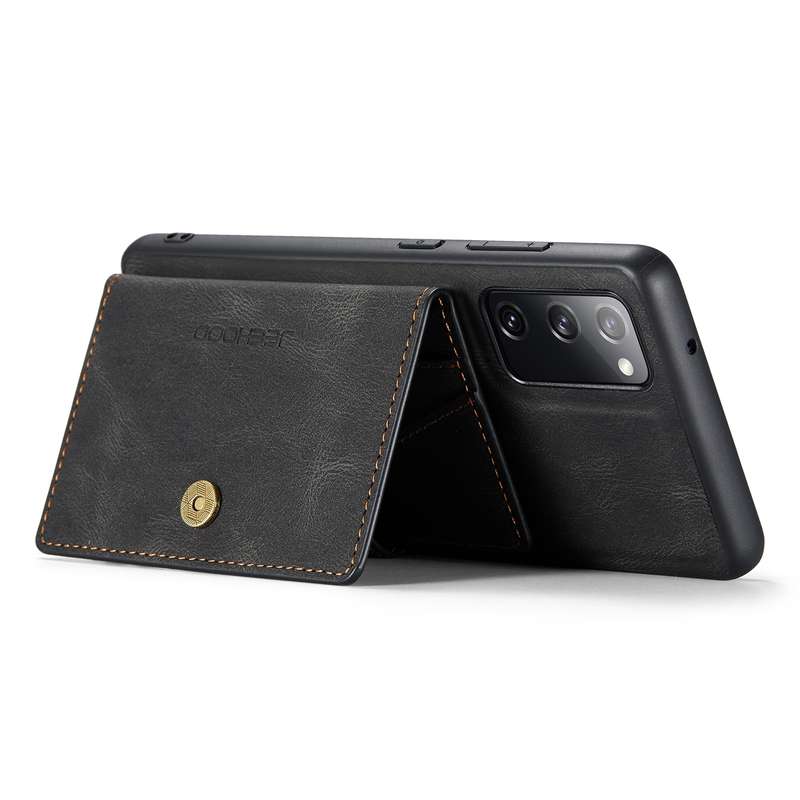 For Samsung Galaxy S20 FE JEEHOOD Retro Magnetic Detachable Protective Case with Wallet & Card Slot