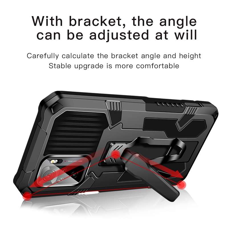 For OPPO A74 4G Armor Warrior Shockproof PC + TPU Protective Case(Black)