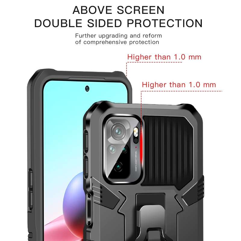 For OPPO A74 4G Armor Warrior Shockproof PC + TPU Protective Case(Black)