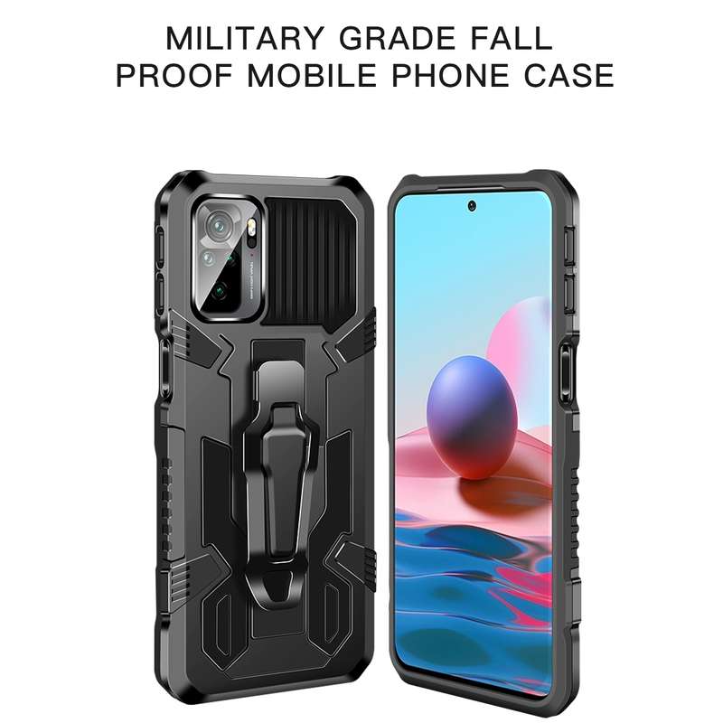 For OPPO A74 4G Armor Warrior Shockproof PC + TPU Protective Case(Black)