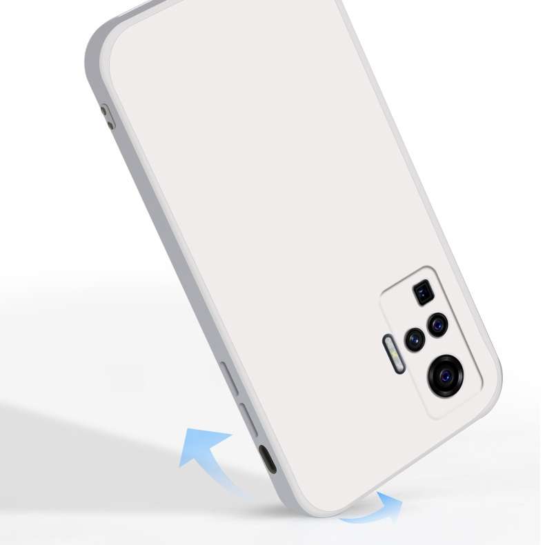For vivo X50 Pro Solid Color Imitation Liquid Silicone Straight Edge Dropproof Full Coverage Protect