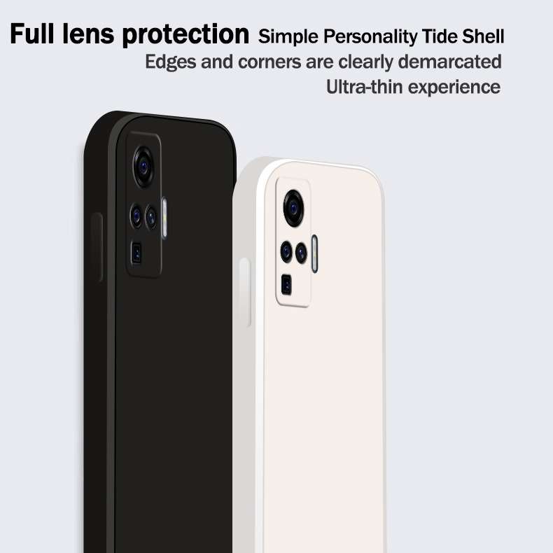 For vivo X50 Pro Solid Color Imitation Liquid Silicone Straight Edge Dropproof Full Coverage Protect