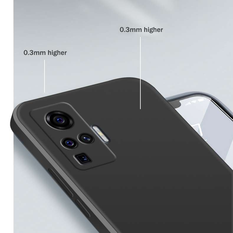 For vivo X50 Pro Solid Color Imitation Liquid Silicone Straight Edge Dropproof Full Coverage Protect