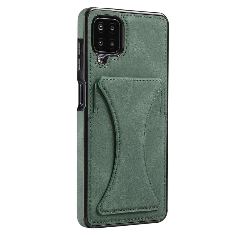 For Samsung Galaxy A12 Ultra-thin Shockproof Protective Case with Holder(Brown)