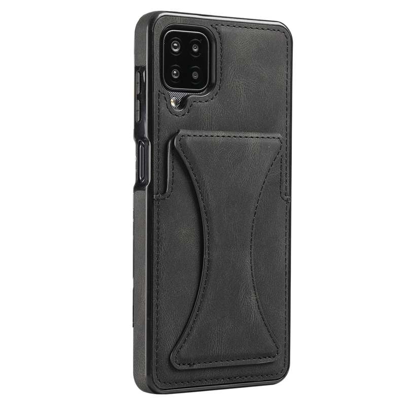 For Samsung Galaxy A12 Ultra-thin Shockproof Protective Case with Holder(Brown)