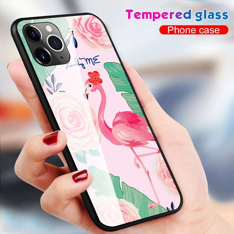 For iPhone 11 Colorful Painted Glass Case(Purple Sky)
