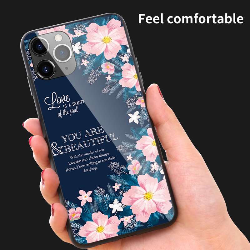For iPhone 11 Colorful Painted Glass Case(Purple Sky)