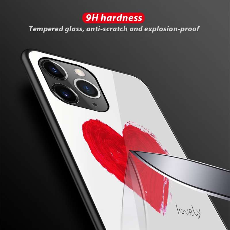 For iPhone 11 Colorful Painted Glass Case(Purple Sky)