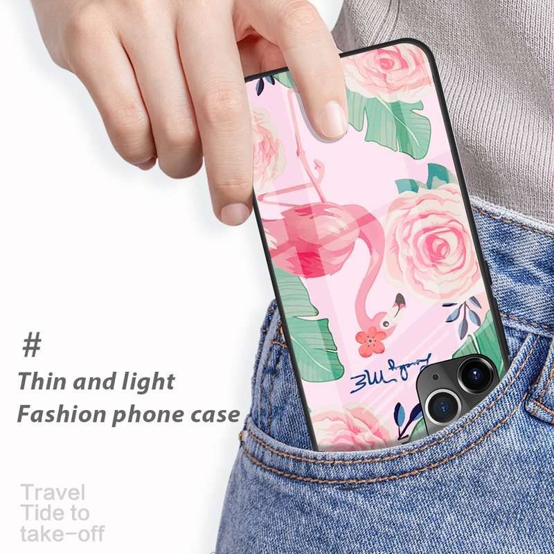 For iPhone 11 Colorful Painted Glass Case(Purple Sky)