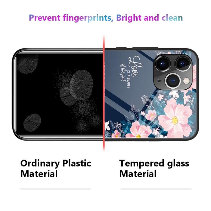 For iPhone 11 Colorful Painted Glass Case(Purple Sky)