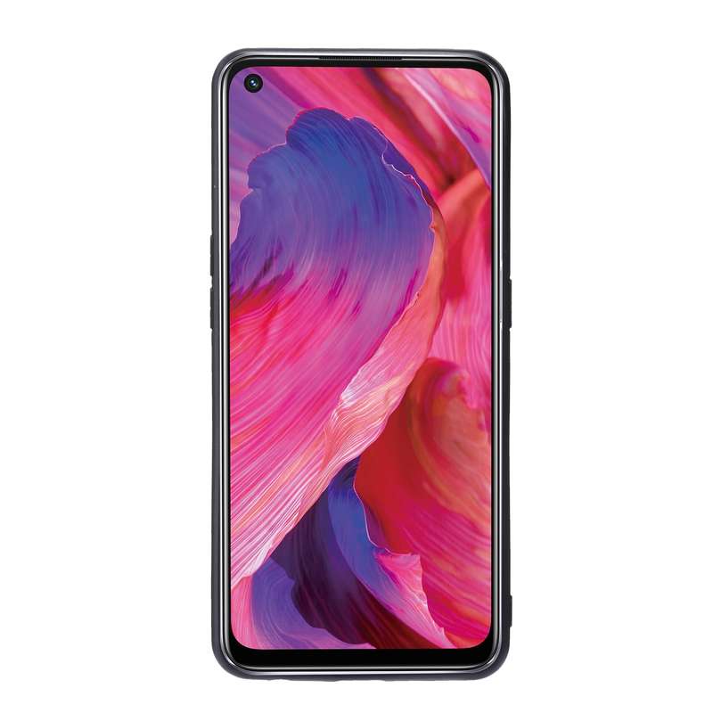 For OPPO A74 4G Double Buckle PU + TPU Shockproof Magnetic Protective Case with Card Slot & Holder(B
