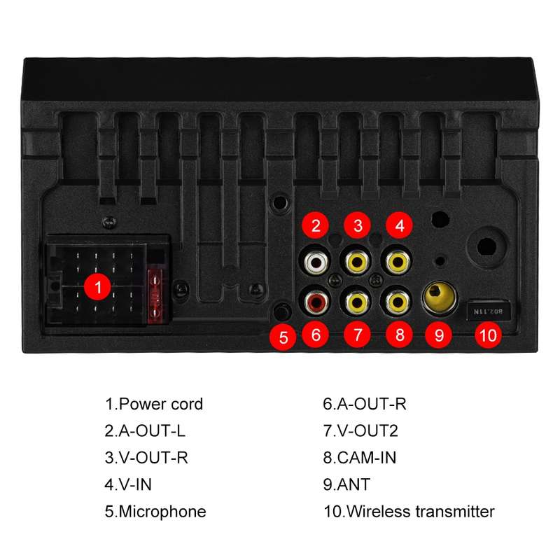 A2891 7 inch Car HD MP5 Carplay Bluetooth Music Player Reversing Image All-in-one Machine Support FM