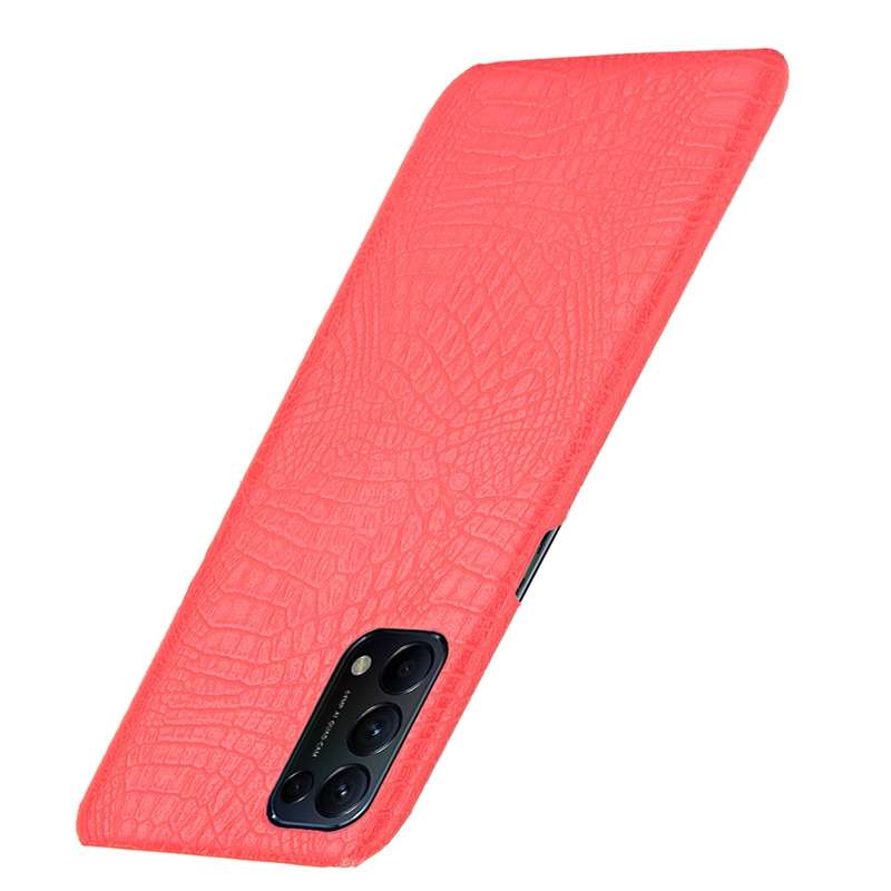 For OPPO Reno5 5G / Find X3 Lite Shockproof Crocodile Texture PC + PU Case(Black)