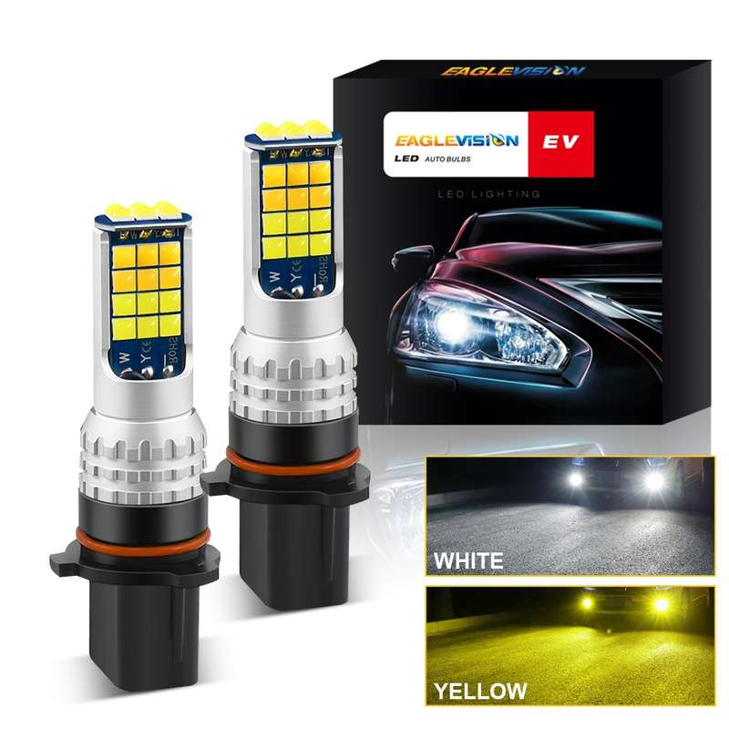 2 PCS V6 P13W DC9-36V 30W 3000LM IP65 Car LED Double Color Fog Light with 30LEDs SMD-2525 Lamp