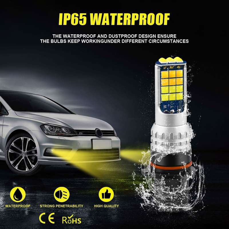 2 PCS V6 P13W DC9-36V 30W 3000LM IP65 Car LED Double Color Fog Light with 30LEDs SMD-2525 Lamp