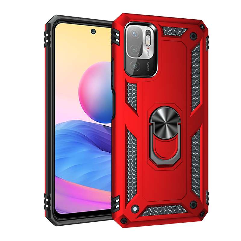 For Xiaomi Redmi Note 10 5G Shockproof TPU + PC Protective Case with 360 Degree Rotating Holder(Blac