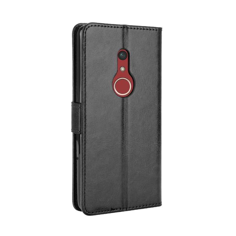 For Fujitsu Arrows Be4 Plus / F-41B Crazy Horse Texture Horizontal Flip Leather Case with Holder & C