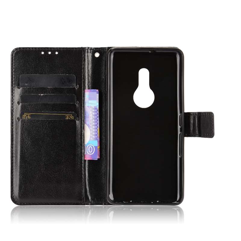 For Fujitsu Arrows Be4 Plus / F-41B Crazy Horse Texture Horizontal Flip Leather Case with Holder & C