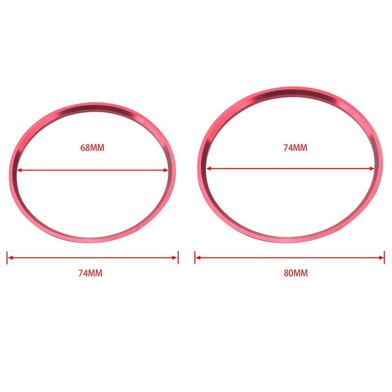 A5819-01 5 PCS Car Red Air Conditioner Air Outlet Decorative Ring for Mercedes-Benz