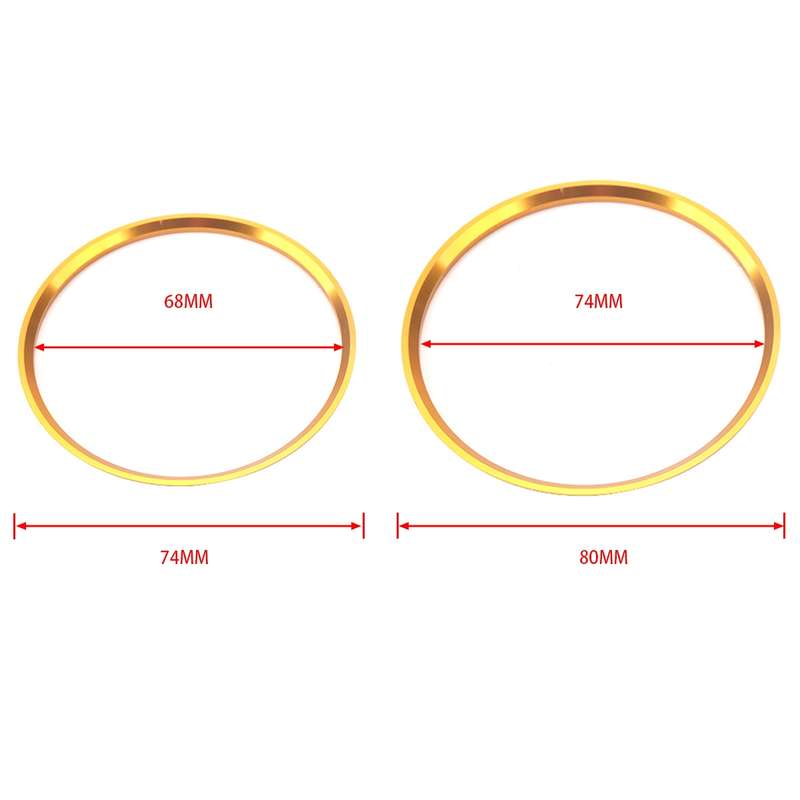 A5819-02 5 PCS Car Gold Air Conditioner Air Outlet Decorative Ring for Mercedes-Benz